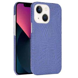 For iPhone 13 Crocodile PU + PC Phone Case(Blue)