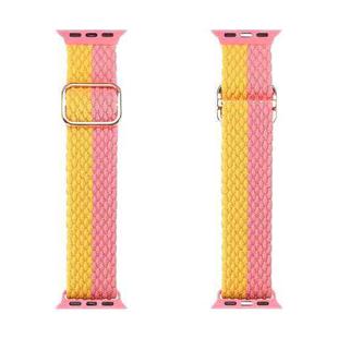 DUX DUCIS Nylon Braided Watch Band Mixture Version For Apple Watch Series 7 45mm / 6&SE&5&4 44mm / 3&2&1 42mm(Pink Yellow)