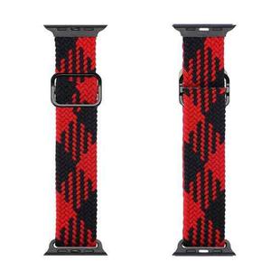 DUX DUCIS Nylon Braided Watch Band Mixture Version For Apple Watch Series 7 45mm / 6&SE&5&4 44mm / 3&2&1 42mm(Red Black)