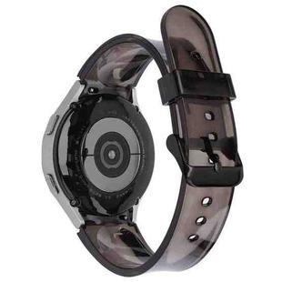 For Samsung Galaxy Watch4 40mm/44mm Jelly Translucent TPU Watch Band, Style:Black Buckle(Black)