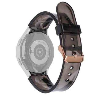 For Samsung Galaxy Watch4 40mm/44mm Jelly Translucent TPU Watch Band, Style:Rose Gold Buckle(Black)