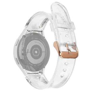 For Samsung Galaxy Watch4 40mm/44mm Jelly Translucent TPU Watch Band, Style:Rose Gold Buckle(Transparent)