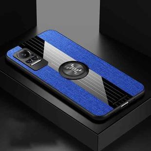 For Xiaomi Civi XINLI Stitching Cloth Texture TPU Phone Case with Ring Holder(Blue)