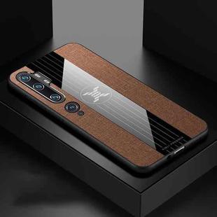 For Xiaomi Mi CC9 Pro XINLI Stitching Cloth Texture TPU Phone Case(Brown)