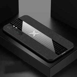 For Xiaomi Mi Note 10 Lite XINLI Stitching Cloth Texture TPU Phone Case(Black)