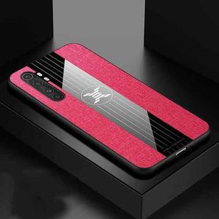 For Xiaomi Mi Note 10 Lite XINLI Stitching Cloth Texture TPU Phone Case(Red)