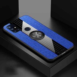 For OnePlus Nord N10 5G XINLI Stitching Cloth Texture TPU Phone Case with Ring Holder(Blue)