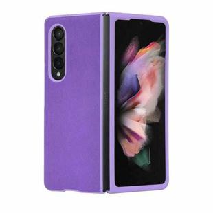 For Samsung Galaxy Z Fold3 5G Cross Texture Phone Case(Purple)