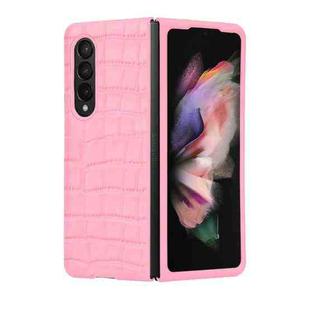For Samsung Galaxy Z Fold3 5G Bamboo Texture Phone Case(Pink)