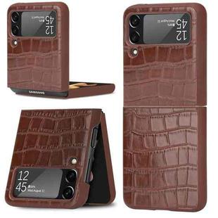 For Samsung Galaxy Z Flip3 5G Bamboo Texture Phone Case(Brown)