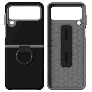 For Samsung Galaxy Z Flip3 5G 2 in 1 Skin Feel PC Phone Case with Ring Holder(Rock Hill Black)