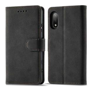 For Sony Xperia Ace II Frosted Anti-theft Brush Horizontal Flip Leather Phone Case(Black)