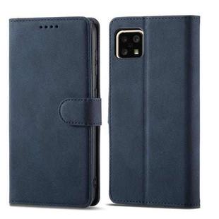 For Sharp Aquos Sense 4 Frosted Anti-theft Brush Horizontal Flip Leather Phone Case(Dark Blue)