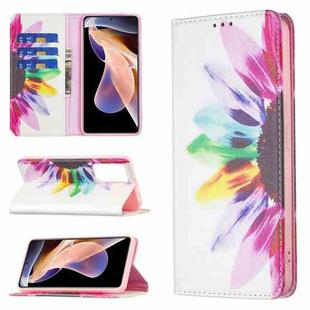 For Xiaomi Redmi Note 11 Pro 5G / 11 Pro+ 5G Colored Drawing Pattern Invisible Magnetic Leather Phone Case(Sun Flower)