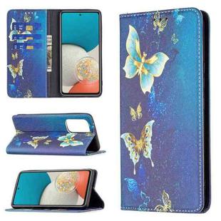 For Samsung Galaxy A53 5G Colored Drawing Pattern Invisible Magnetic PU Leather Phone Case(Kingdee)