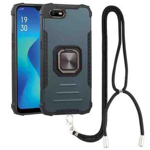 For OPPO A1k Aluminum Alloy + TPU Phone Case with Lanyard(Green)