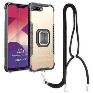 For OPPO A3s / C1 / A5 / A12e Aluminum Alloy + TPU Phone Case with Lanyard(Gold)
