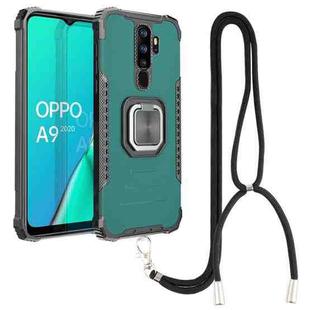 For OPPO A9 2020 / A5 2020 Aluminum Alloy + TPU Phone Case with Lanyard(Green)