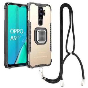 For OPPO A9 2020 / A5 2020 Aluminum Alloy + TPU Phone Case with Lanyard(Gold)