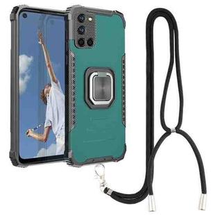 For OPPO A52 / A92 / A72 Aluminum Alloy + TPU Phone Case with Lanyard(Green)