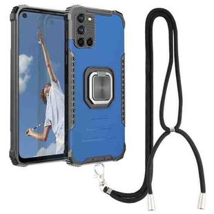 For OPPO A52 / A92 / A72 Aluminum Alloy + TPU Phone Case with Lanyard(Blue)