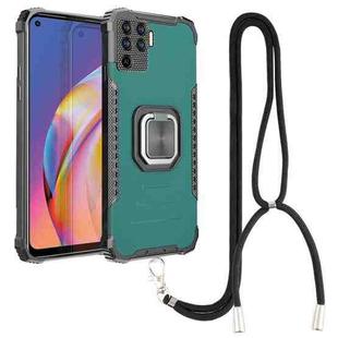 For OPPO A94 4G / Reno5 Lite / F19 Pro / Reno5 F Aluminum Alloy + TPU Phone Case with Lanyard(Green)