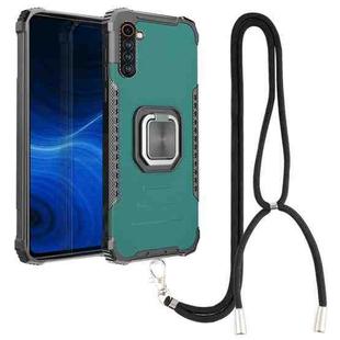For OPPO Realme 6 Aluminum Alloy + TPU Phone Case with Lanyard(Green)