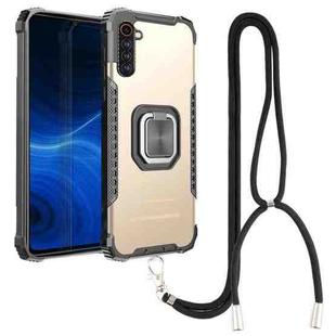 For OPPO Realme 6 Aluminum Alloy + TPU Phone Case with Lanyard(Gold)