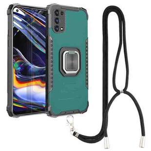 For OPPO Realme 7 Pro Aluminum Alloy + TPU Phone Case with Lanyard(Green)