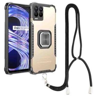 For OPPO Realme 8 Pro Aluminum Alloy + TPU Phone Case with Lanyard(Gold)