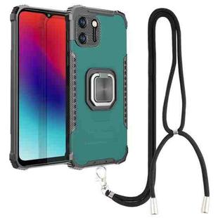 For OPPO Realme C11 Aluminum Alloy + TPU Phone Case with Lanyard(Green)