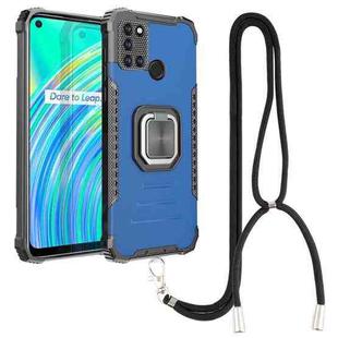 For OPPO Realme C17 / Realme 7i Aluminum Alloy + TPU Phone Case with Lanyard(Blue)