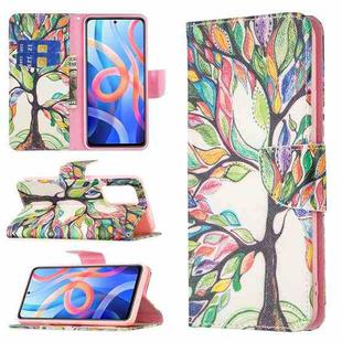 For Xiaomi Redmi Note 11 5G Colored Drawing Pattern Leather Phone Case(Tree Life)