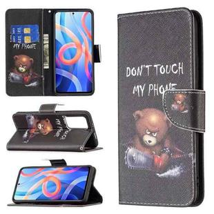 For Xiaomi Redmi Note 11 5G Colored Drawing Pattern Leather Phone Case(Bear)