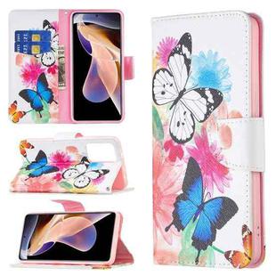 For Xiaomi Redmi Note 11 Pro / 11 Pro+ Colored Drawing Pattern Leather Phone Case(Butterflies)