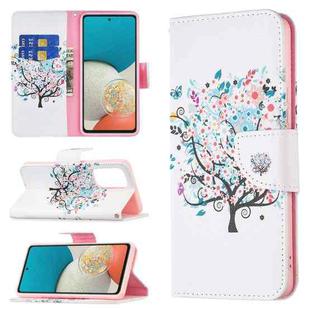 For Samsung Galaxy A53 5G Colored Drawing Pattern Leather Phone Case(Tree)