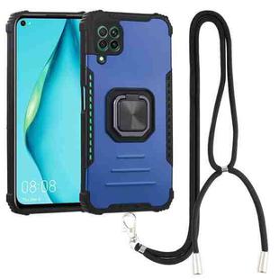 For Huawei P40 Lite / nova 6 SE / nova 7i Aluminum Alloy + TPU Phone Case with Lanyard(Blue)