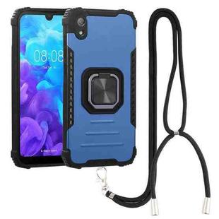 For Huawei Y5 2019 Aluminum Alloy + TPU Phone Case with Lanyard(Blue)