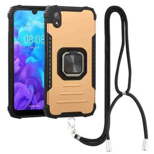 For Huawei Y5 2019 Aluminum Alloy + TPU Phone Case with Lanyard(Gold)