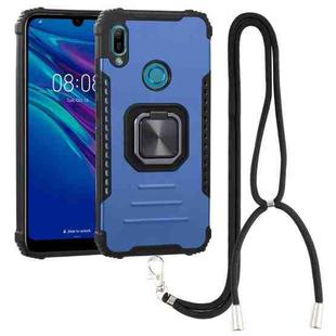 For Huawei Y6 2019 / Y6 Pro 2019 / Y6s Aluminum Alloy + TPU Phone Case with Lanyard(Blue)