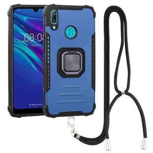 For Huawei Y7 2019 / Y7 Prime 2019 Aluminum Alloy + TPU Phone Case with Lanyard(Blue)