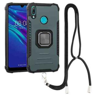For Huawei Y7 2019 / Y7 Prime 2019 Aluminum Alloy + TPU Phone Case with Lanyard(Green)