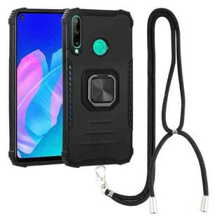 For Huawei Y7p / P40 Lite E Aluminum Alloy + TPU Phone Case with Lanyard(Black)