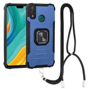 For Huawei Y8s Aluminum Alloy + TPU Phone Case with Lanyard(Blue)