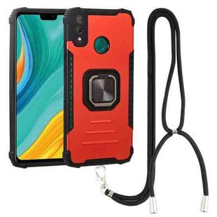 For Huawei Y8s Aluminum Alloy + TPU Phone Case with Lanyard(Red)
