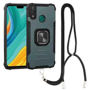 For Huawei Y8s Aluminum Alloy + TPU Phone Case with Lanyard(Green)