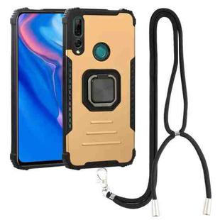 For Huawei Y9 Prime 2019 / Enjoy 10 Plus Aluminum Alloy + TPU Phone Case with Lanyard(Gold)