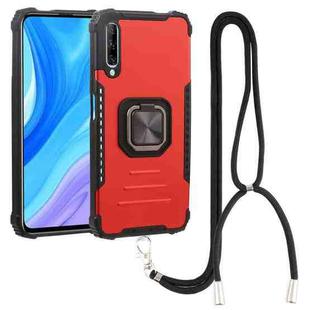 For Huawei Y9s Aluminum Alloy + TPU Phone Case with Lanyard(Red)