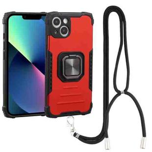 For iPhone 13 mini Lanyard Aluminum TPU Case (Red)