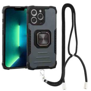 For iPhone 13 Pro Max Lanyard Aluminum TPU Case (Green)